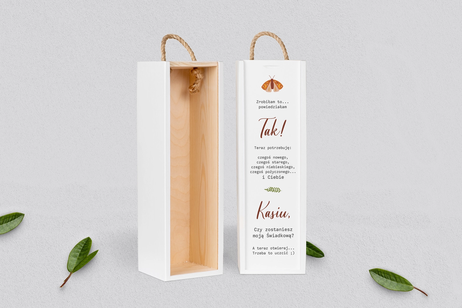 Prośba o Świadkowanie - SNW biała Butterflies - Motyw 3