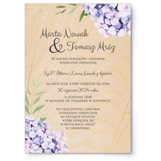 Zaproszenia ślubne Flowers & Frame - Drewniane Motyw 1