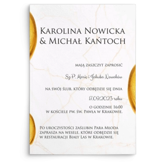 Zaproszenia ślubne Marble - Motyw 2