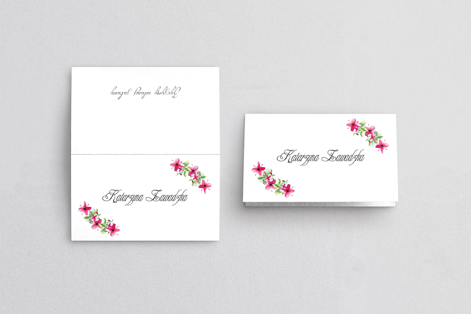 Winietki ślubne składane Akwarelowe Wianki - Motyw 2