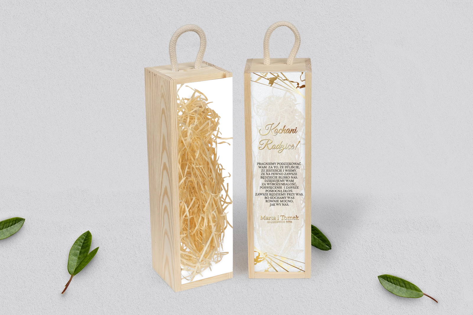 Skrzynka dla Rodziców - SNW Naturalna Marmur & Złoto - Motyw 4