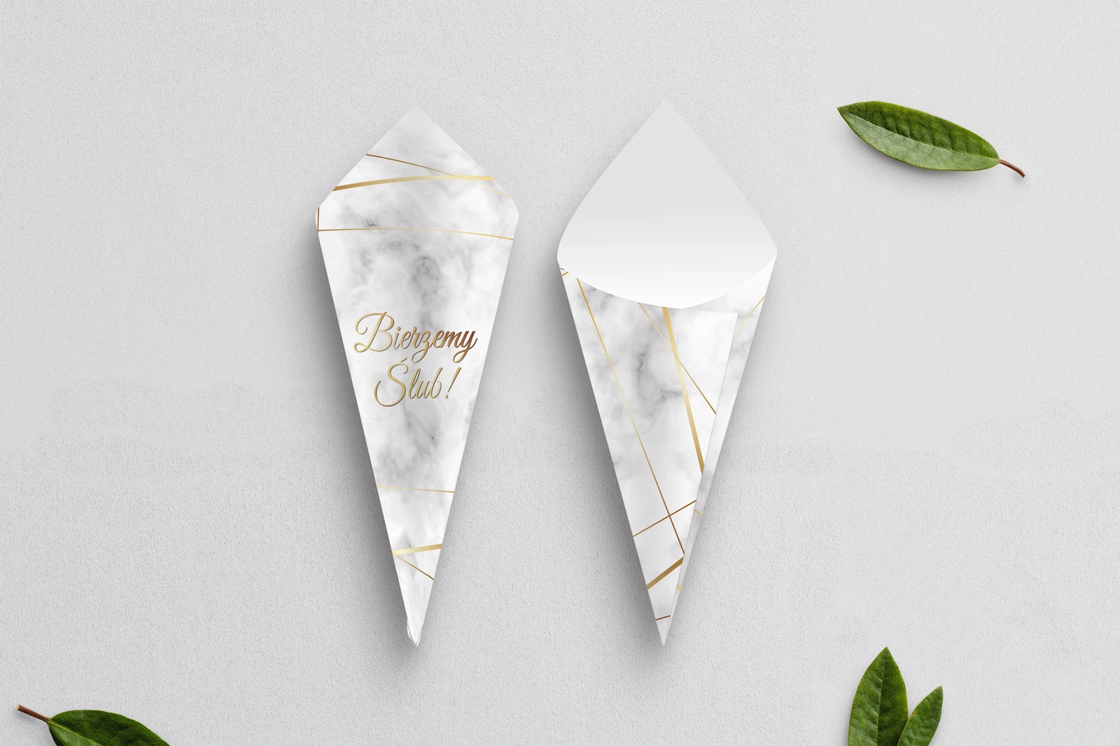 Rożek Weselny - Marmur i złoto Motyw 2