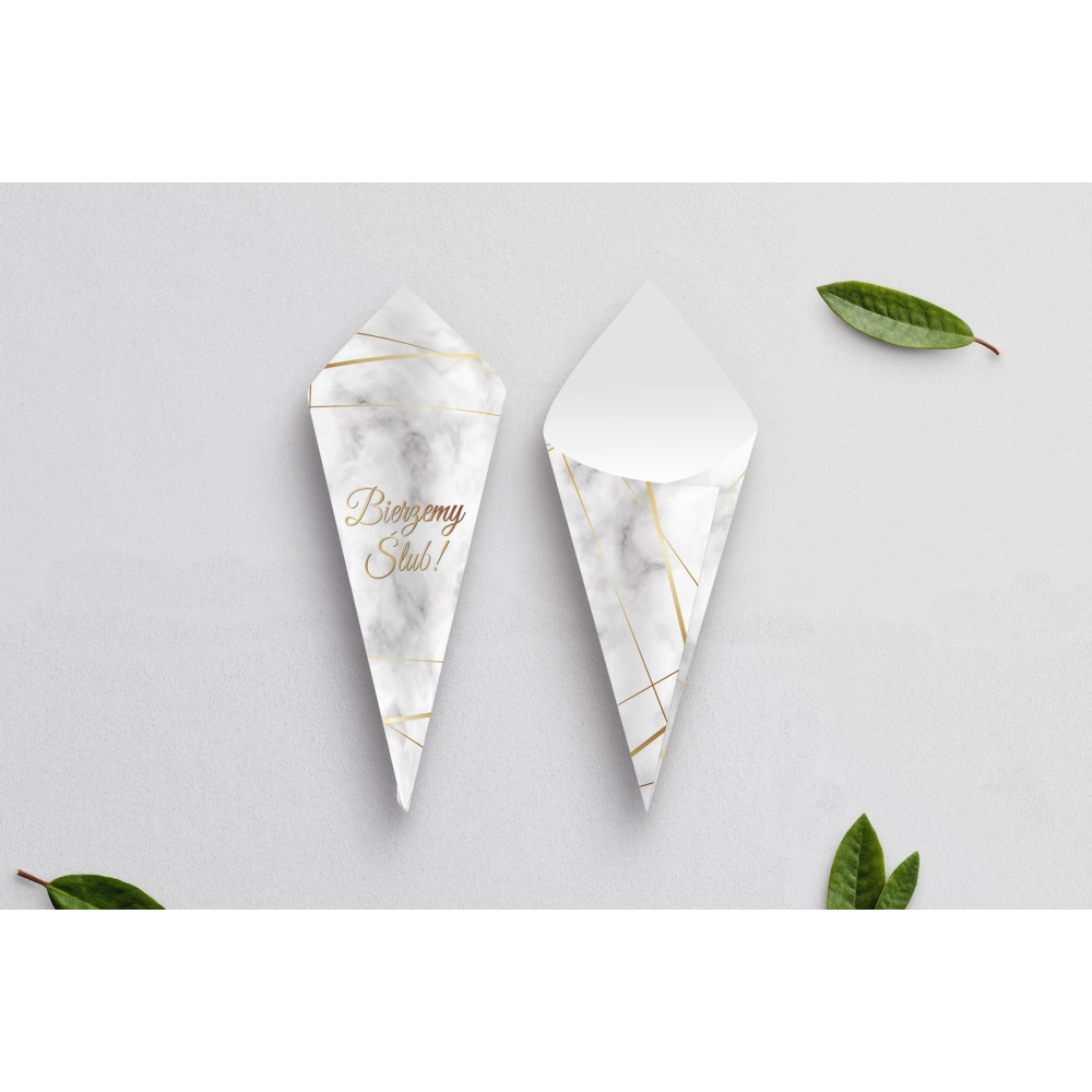 Rożek Weselny - Marmur i&nbsp;złoto Motyw 2