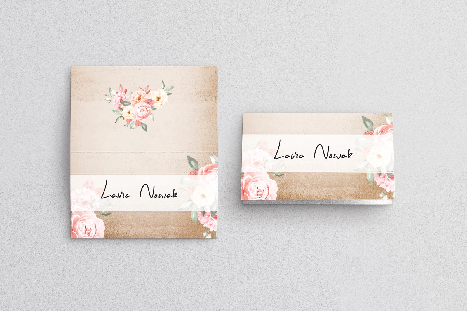 Winietki ślubne składane Mgiełka - Motyw 2