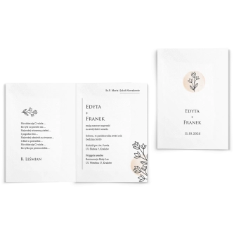 Zaproszenia ślubne Madlen - Składane motyw 1