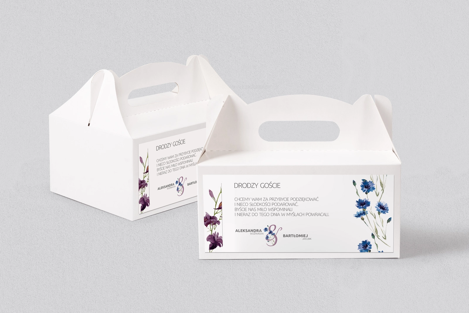 Pudełko na ciasto weselne Lea - Motyw 1