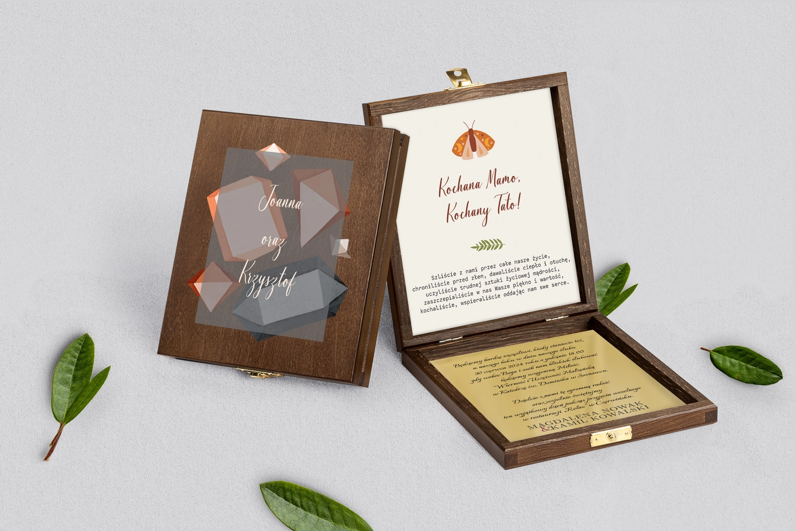 Zaproszenie dla Rodziców - brązowe Butterflies - Motyw 3