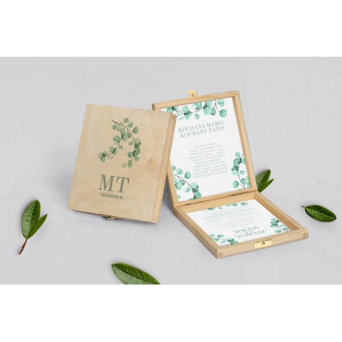 Zaproszenie dla Rodziców - naturalne Eukaliptus Motyw 2