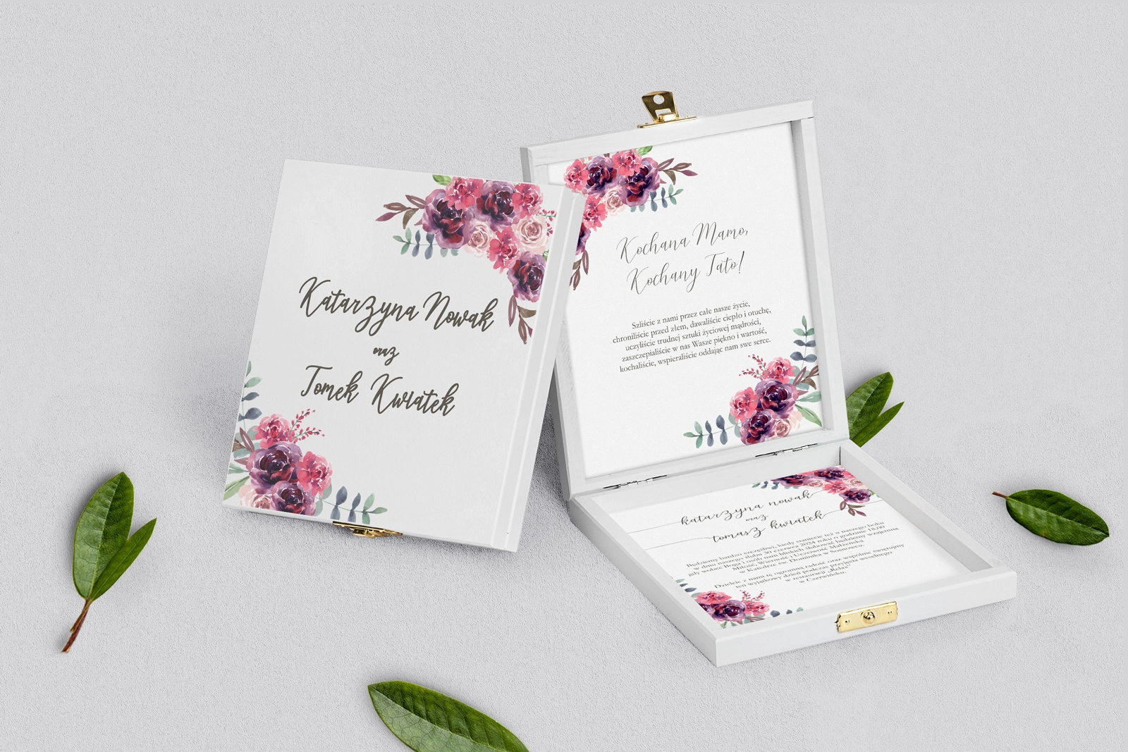 Zaproszenie dla Rodziców - białe PasteLove Motyw 1