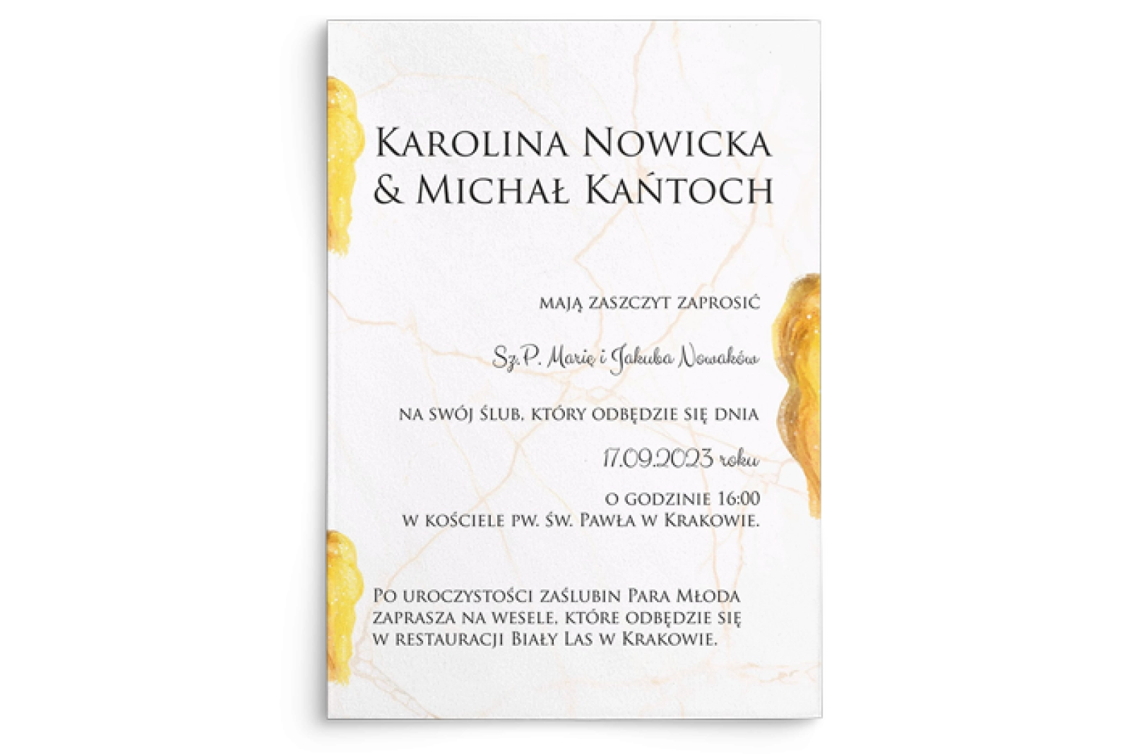 Zaproszenia ślubne Marble - Motyw 3