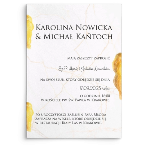 Zaproszenia ślubne Marble - Motyw 3