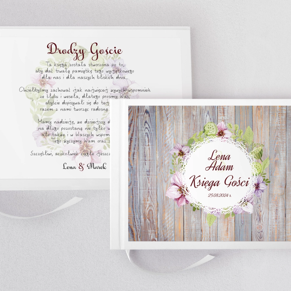 Księga Gości Weselnych Rustical Motyw 17