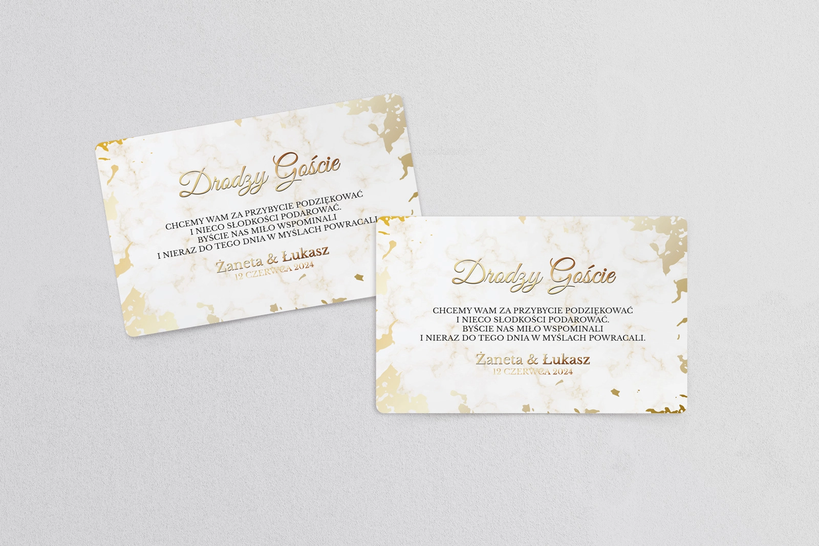 Naklejki na ciasto weselne Marmur & Złoto Motyw 5