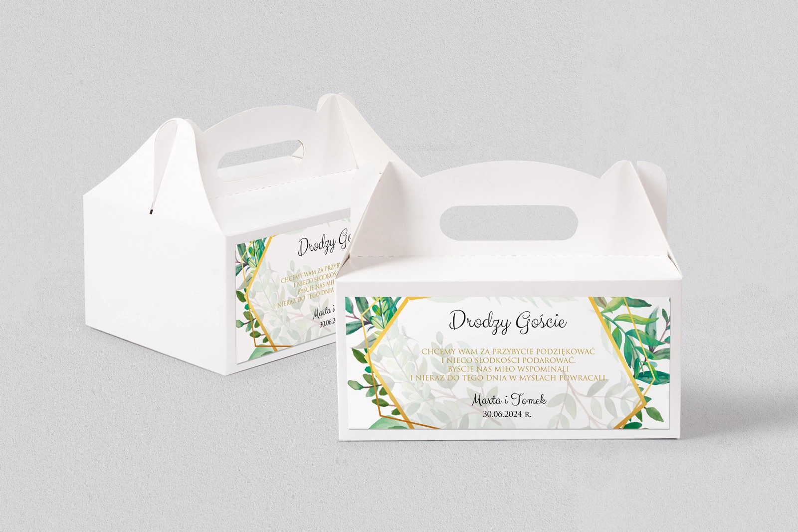 Pudełko na ciasto weselne Flowers & Frame - Motyw 2