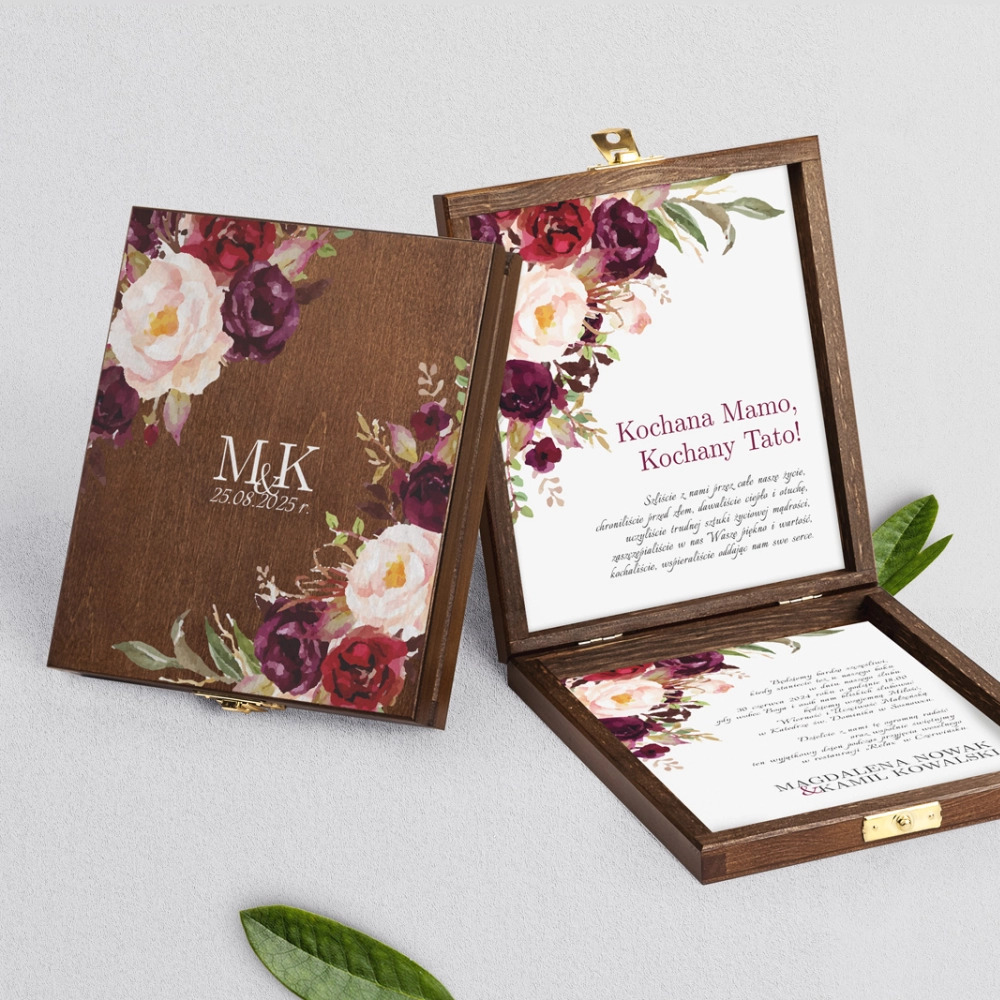 Zaproszenie dla Rodziców - brązowe Fabello Motyw 2