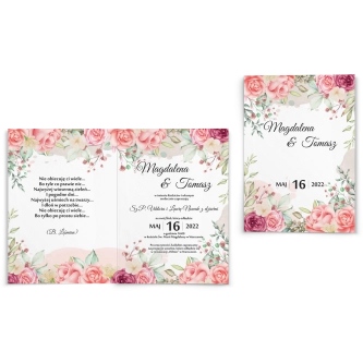 Zaproszenia ślubne Amelia - Składane Motyw 5