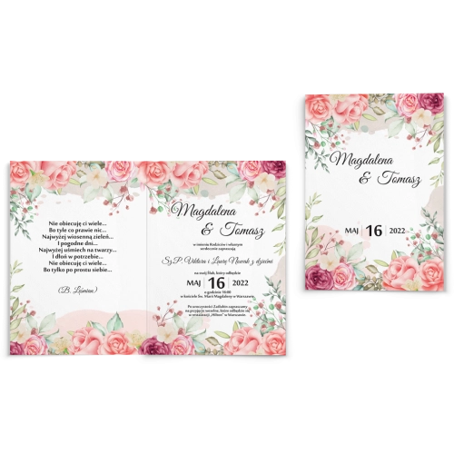 Zaproszenia ślubne Amelia - Składane Motyw 5