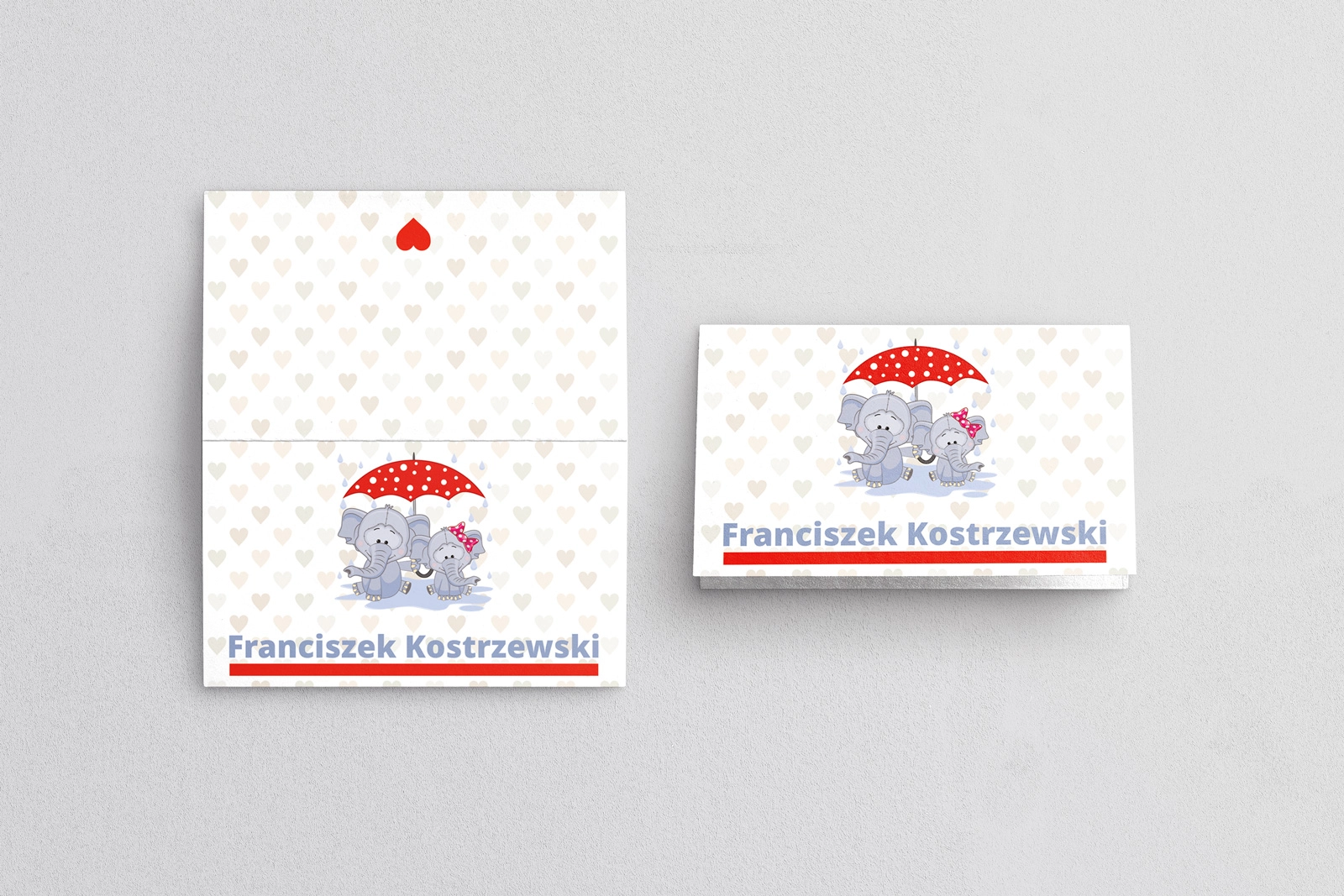 Winietki ślubne składane Uroczy Deszcz Motyw 9