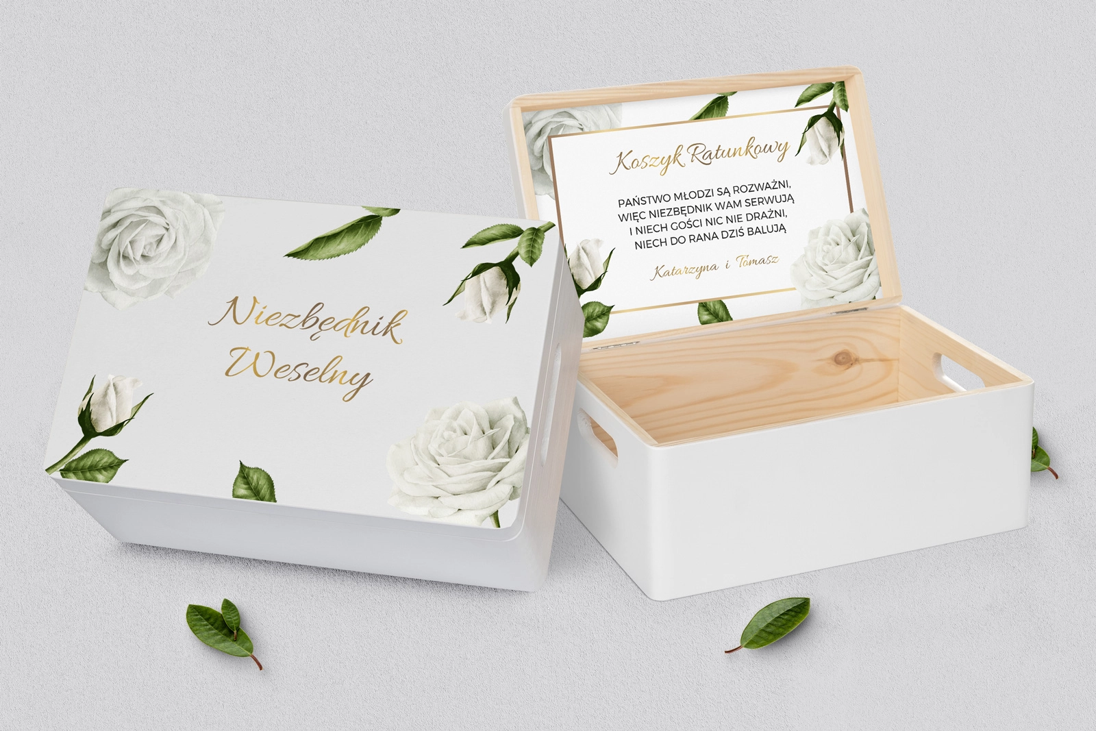 Koszyczek ratunkowy weselny biały - Dream Motyw 1