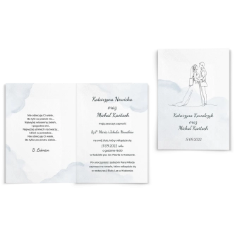 Zaproszenia ślubne True Love - Składane motyw 3