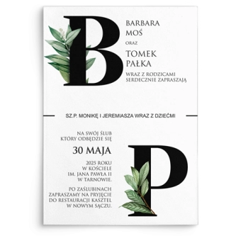 Zaproszenia ślubne Letters -  motyw 3
