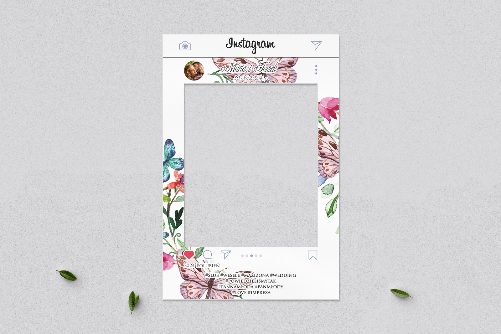 Ramka do zdjęć - Instagram Akwarelowe Wianki Motyw 3