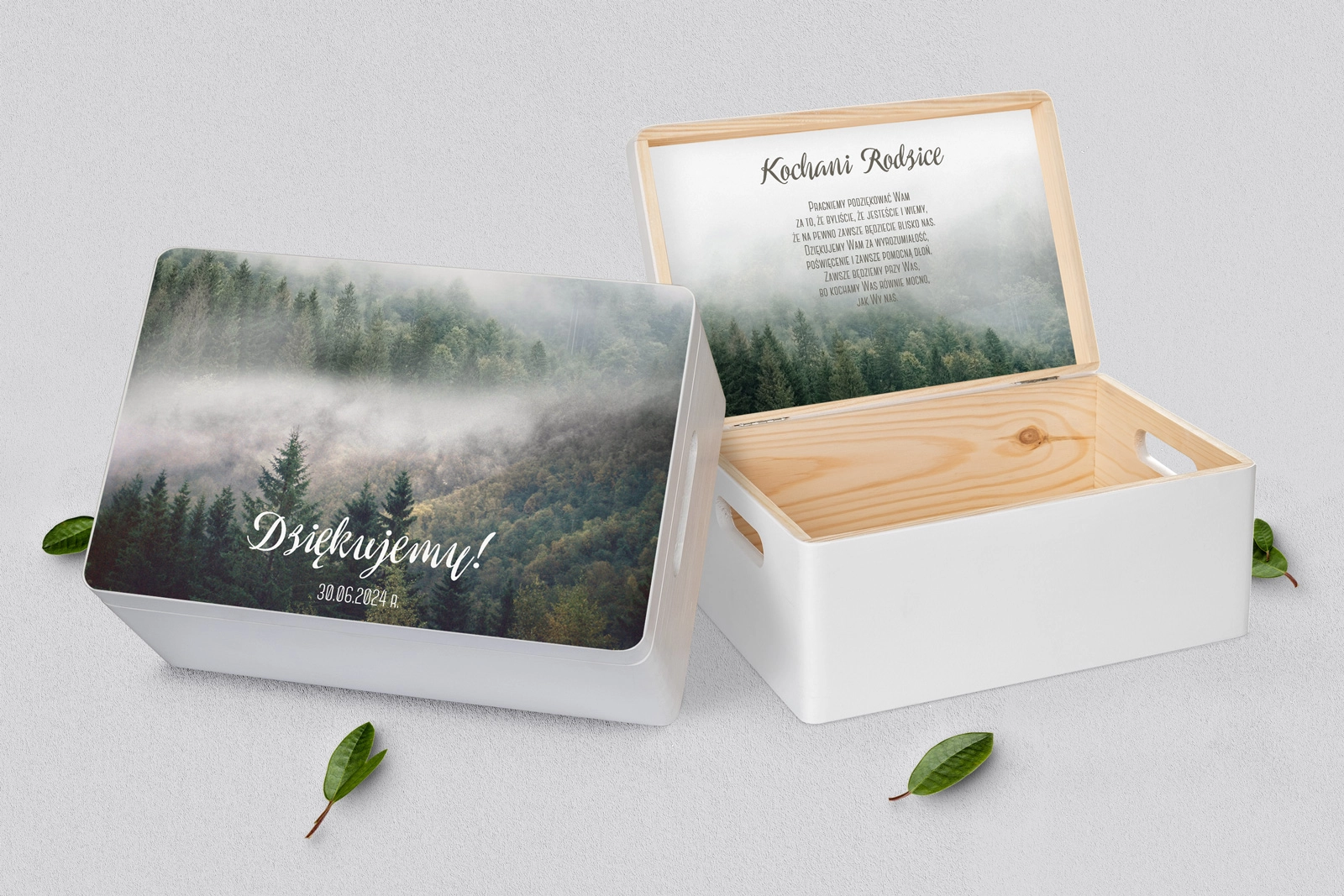 Skrzyneczka dla Rodziców - biała Forest - Motyw 2