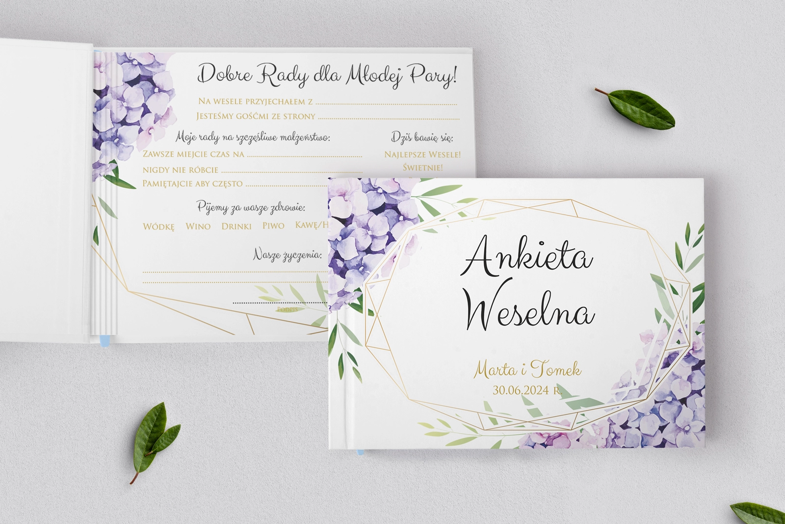Ankieta Weselna - Flowers & Frame Motyw 1