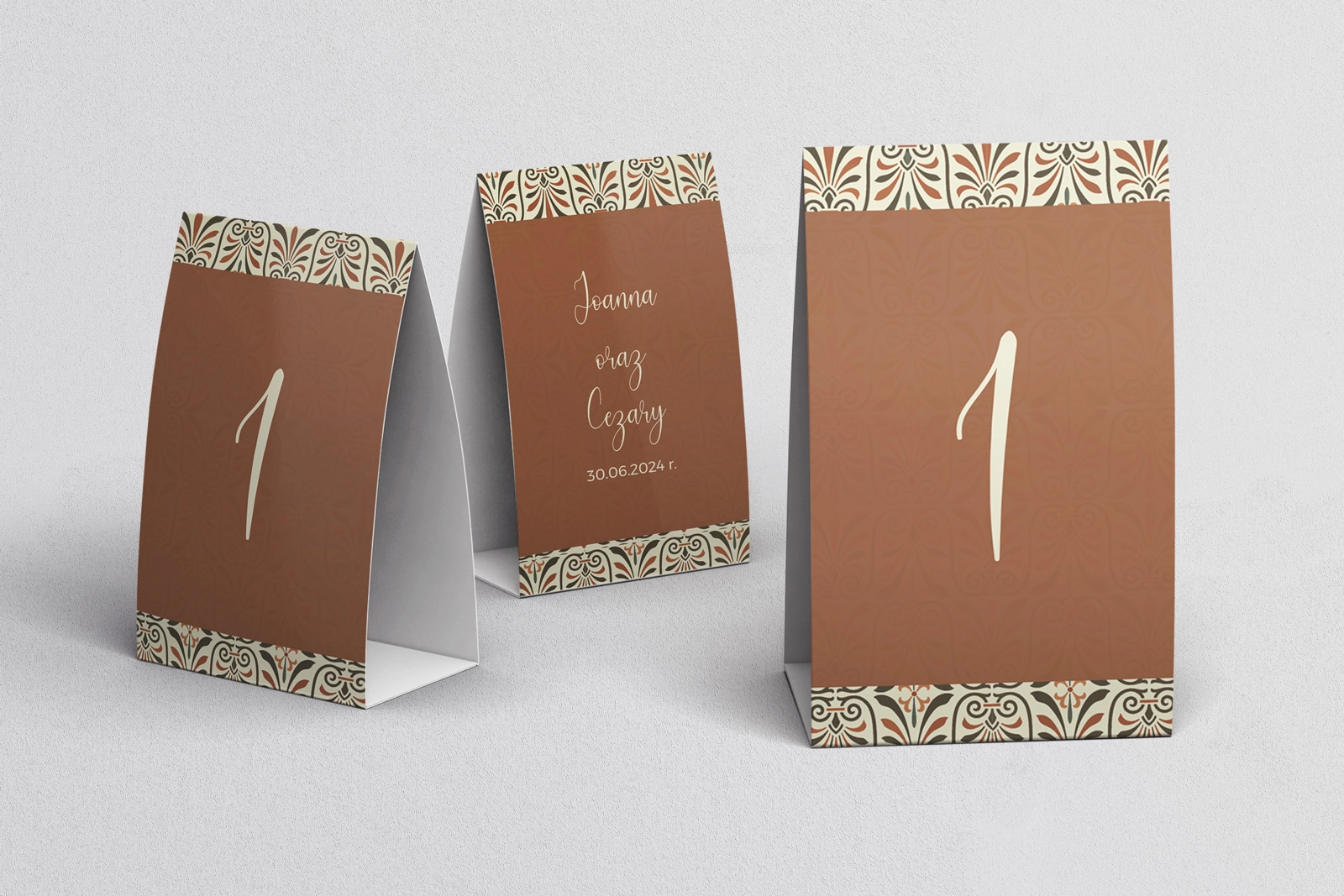 Numerki na stół Vintage Motyw 3