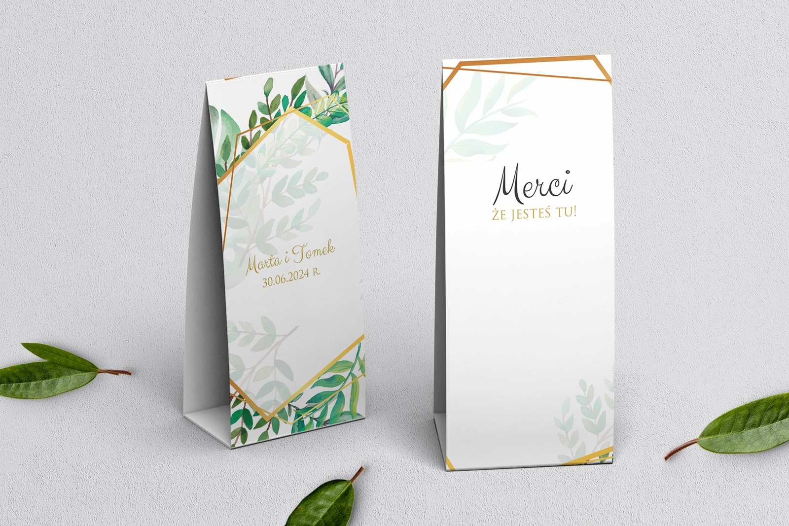 Podziękowanie Merci - Pudełeczko Flowers & Frame Motyw 2