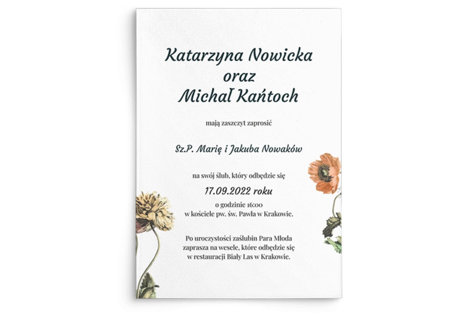 Zaproszenia ślubne Wild Nature - Motyw 2