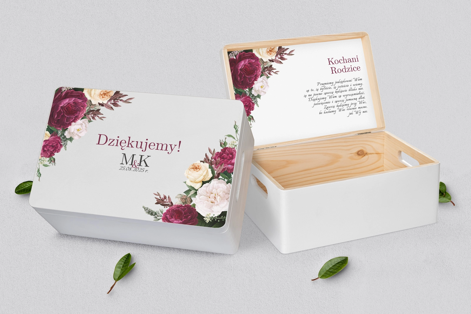 Skrzyneczka dla Rodziców - biała Fabello Motyw 1