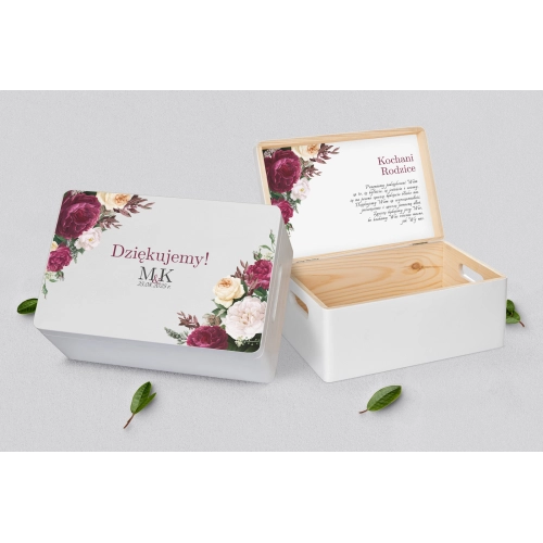 Skrzyneczka dla Rodziców - biała Fabello Motyw 1