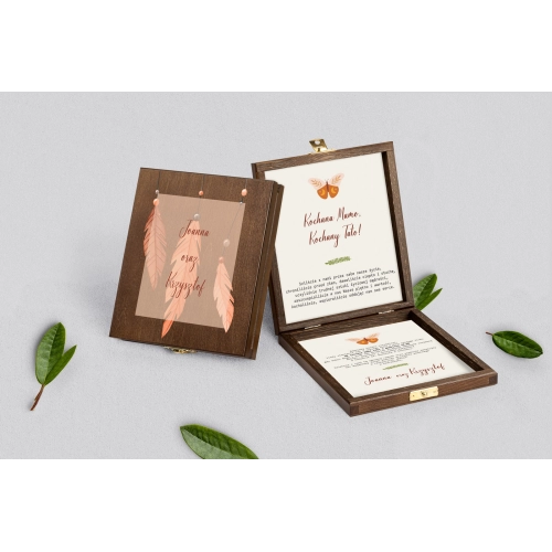 Zaproszenie dla Rodziców - brązowe Butterflies - Motyw 1