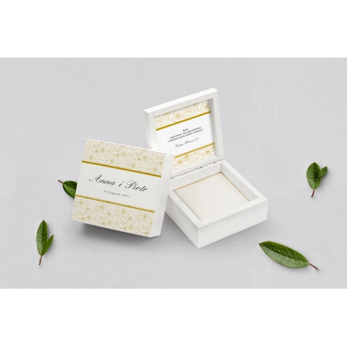 Pudełko na obrączki białe - Ornaments Motyw 3