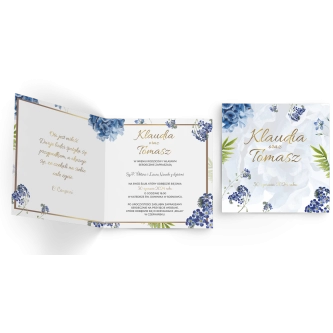 Zaproszenia ślubne Dream - Składane Kwadrat Motyw 4