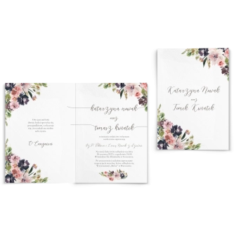 Zaproszenia ślubne PasteLove- Składane Motyw 4