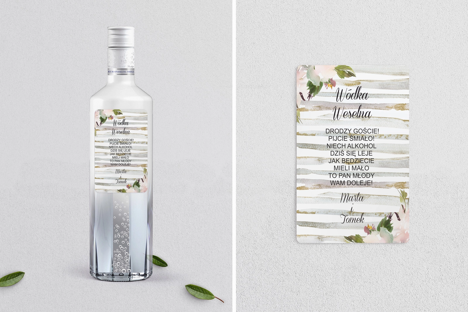 Naklejki na alkohol - Akwarelka - Motyw 1