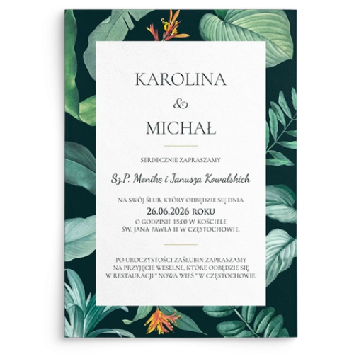 Zaproszenia ślubne Exotic - Motyw 2