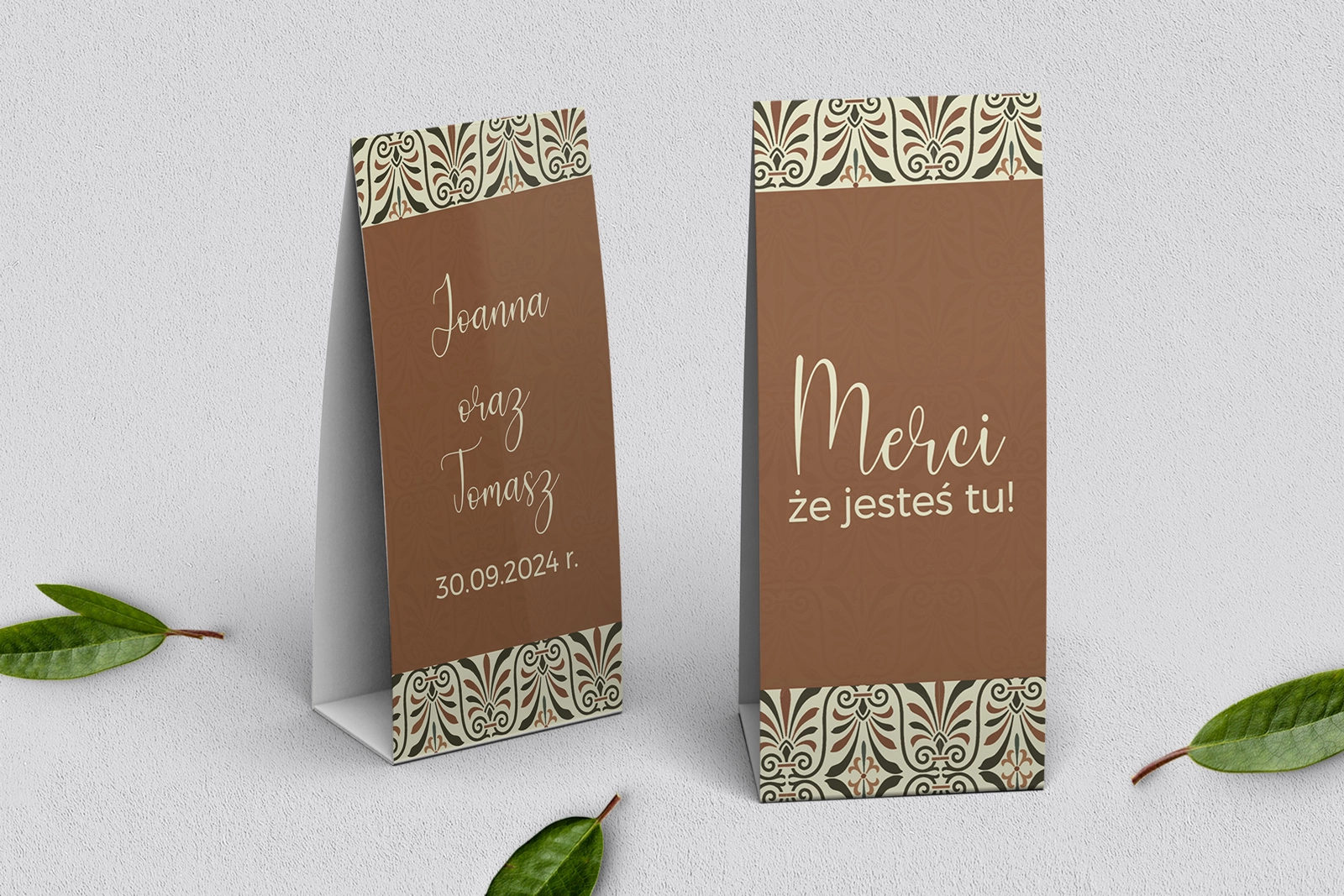 Podziękowanie Merci - Pudełeczko Vintage Motyw 3