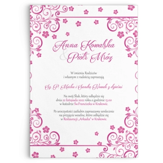 Zaproszenia ślubne Maja- Motyw Amarantowy