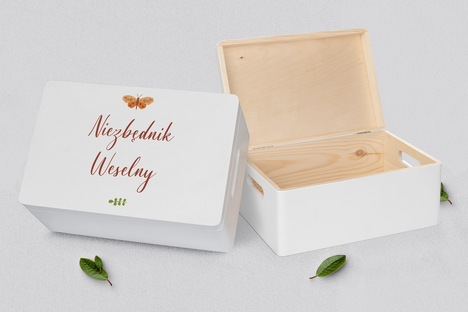 Koszyczek ratunkowy weselny biały - Butterflies - Motyw 4