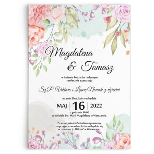 Zaproszenia ślubne Amelia- Motyw 2