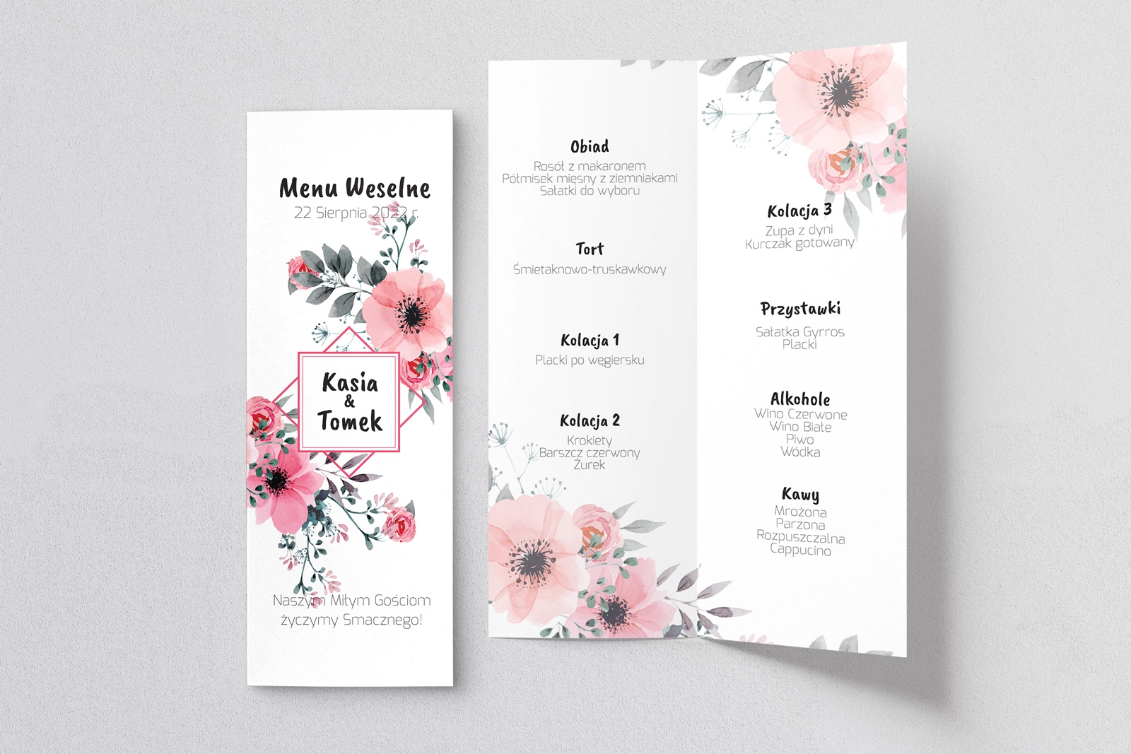 Menu Weselne Bukiety Motyw 14