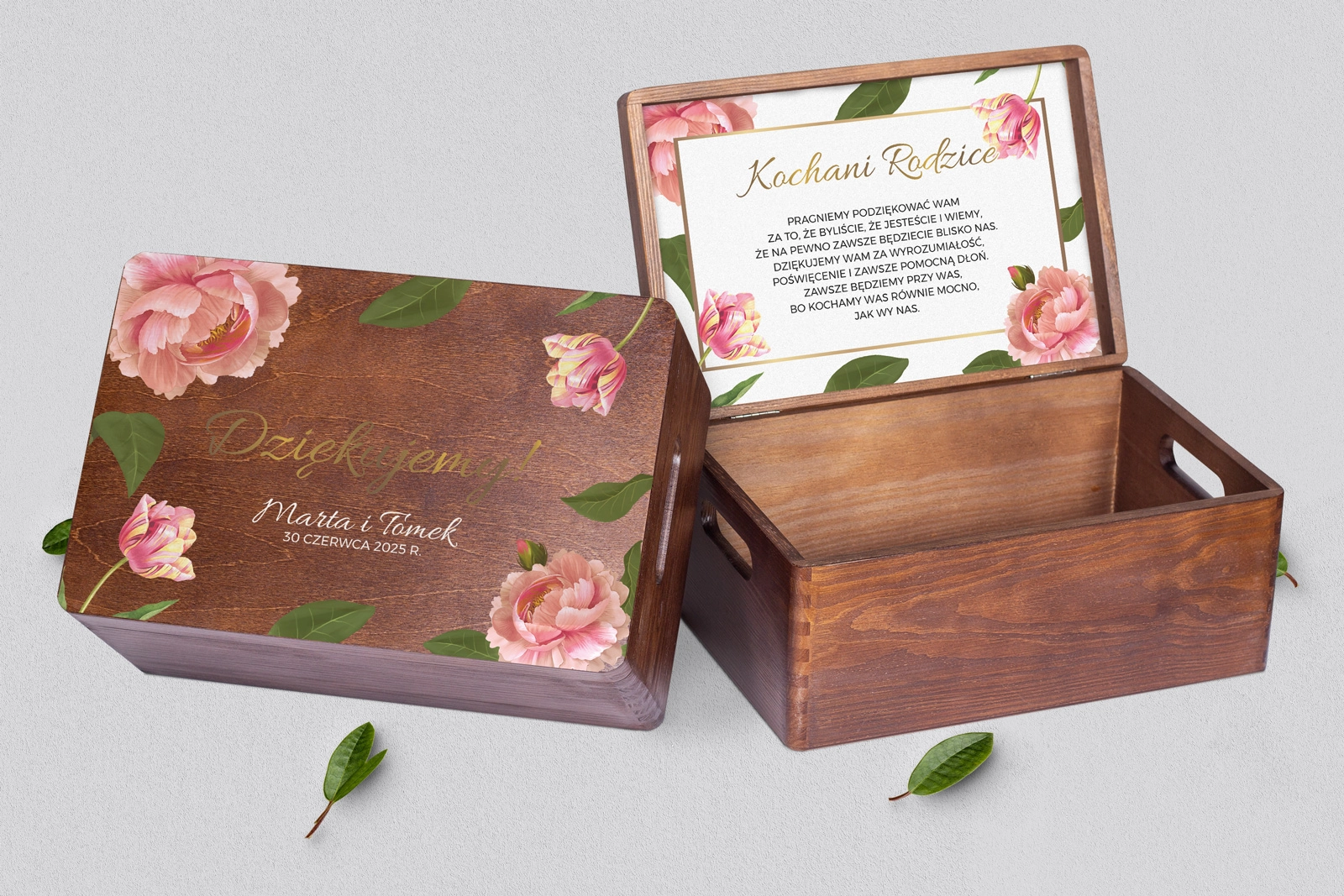 Skrzyneczka dla Rodziców - brązowa Dream Motyw 6