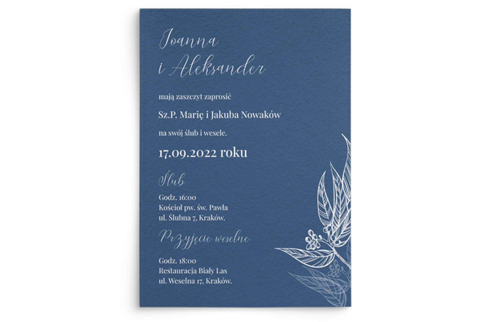 Zaproszenia ślubne Papers - Motyw 3