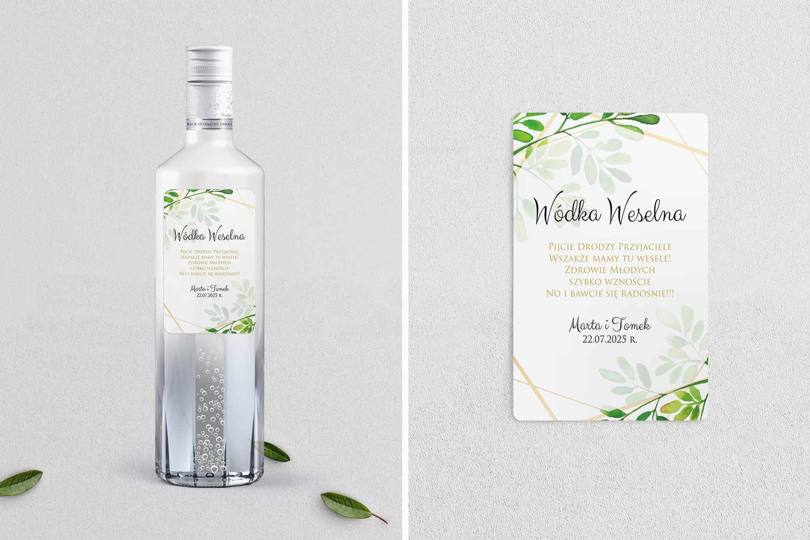 Naklejki na alkohol - Flowers & Frame Motyw 3