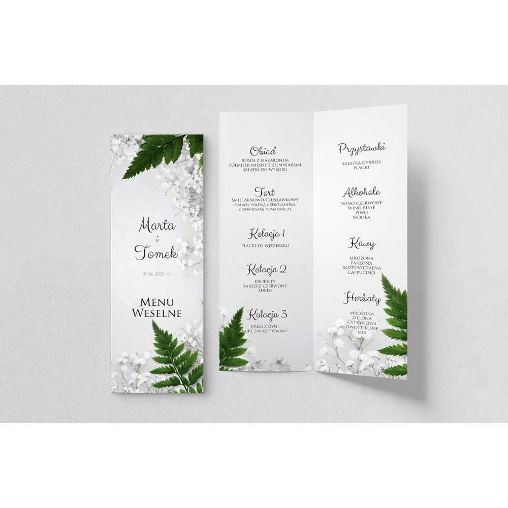 Menu Weselne Soft - Motyw 2