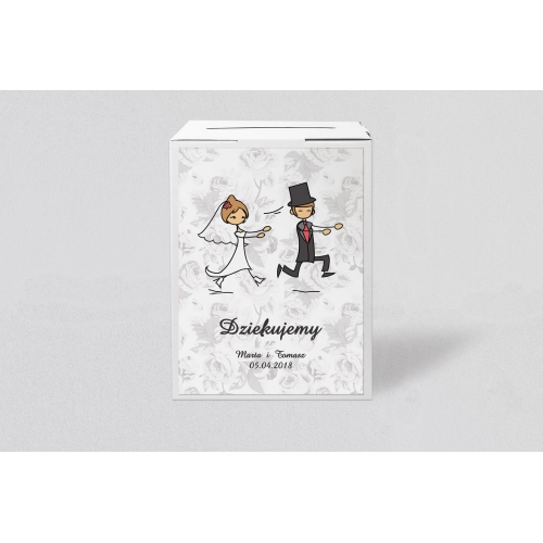 Pudełko na koperty i pieniądze Zakochani Motyw 2