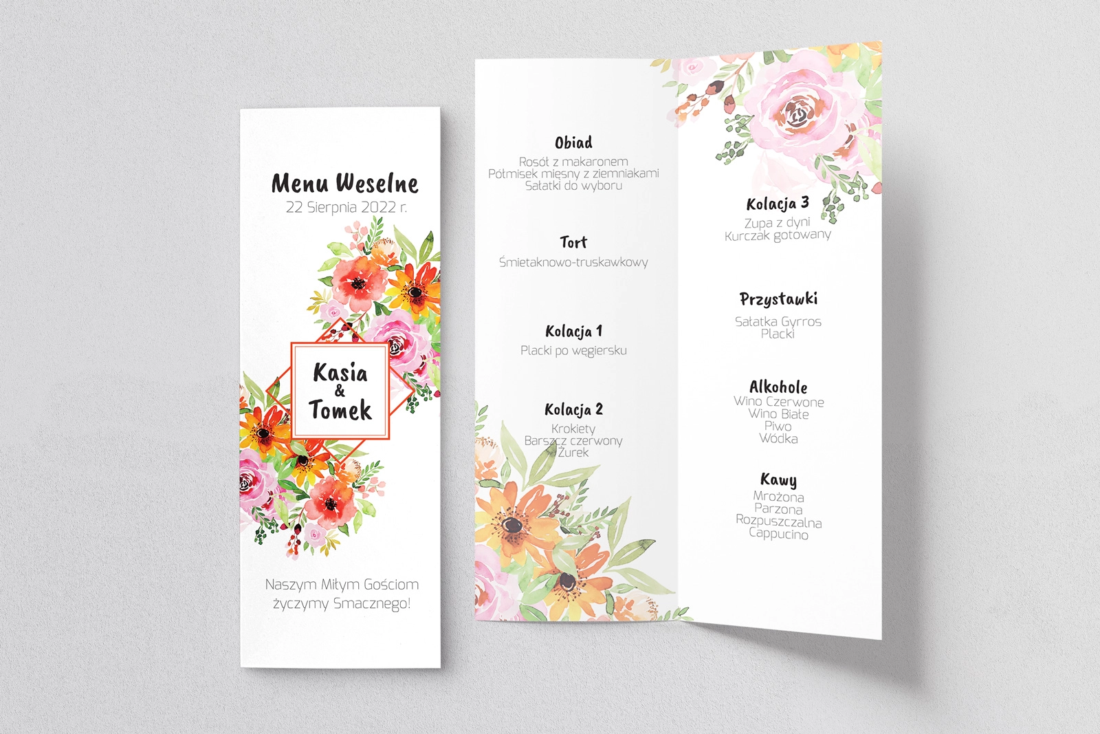 Menu Weselne Bukiety Motyw 5